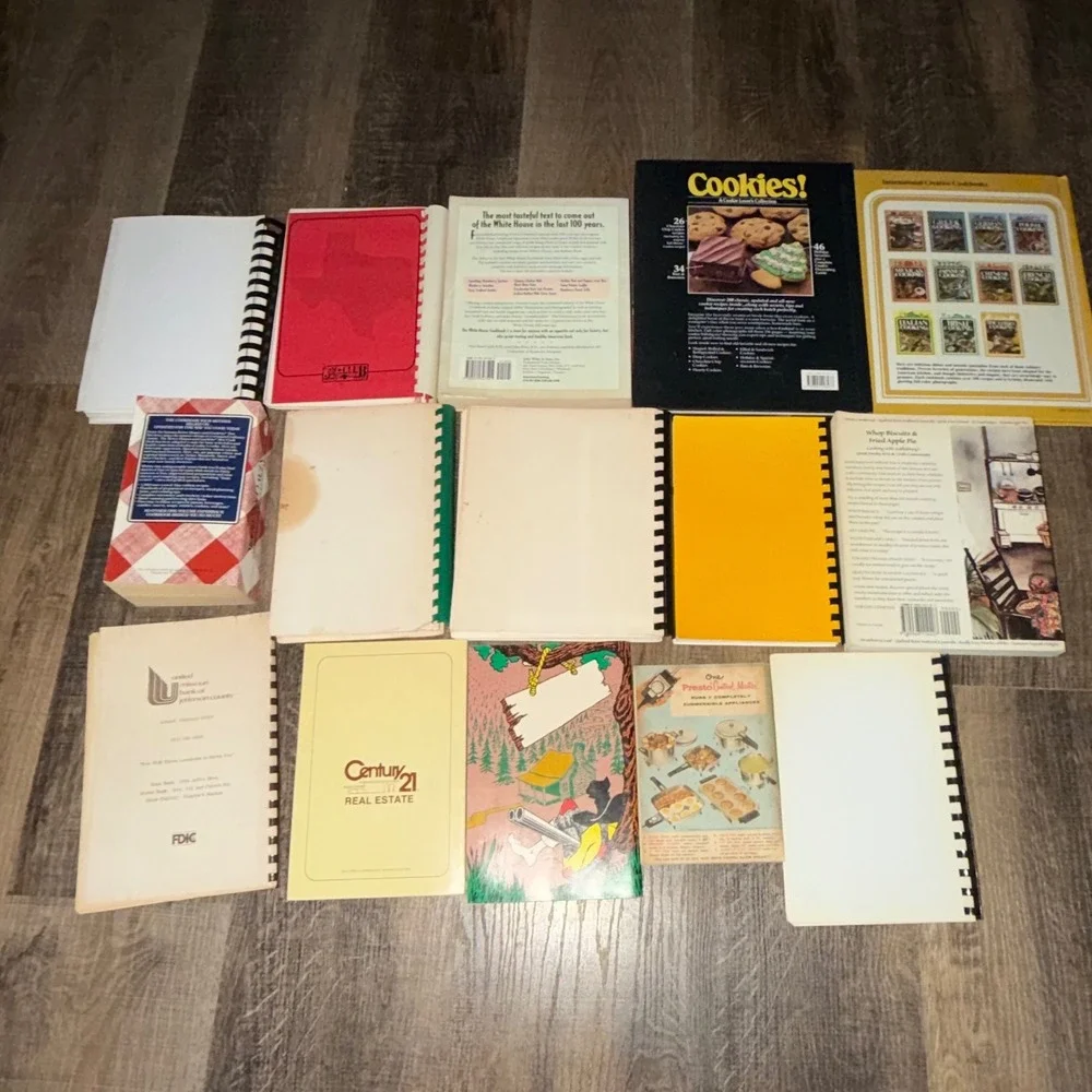 Lot of 15 Vintage Community Church Cookbook Southern Regional Recipes Spiral